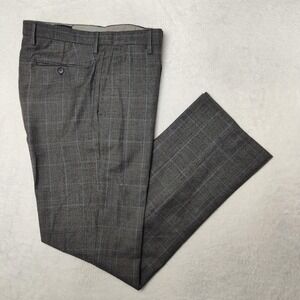 Banana Republic Pants Mens 34x34 Gray Plaid Tailored Slim Wool Tweed Suit Slacks